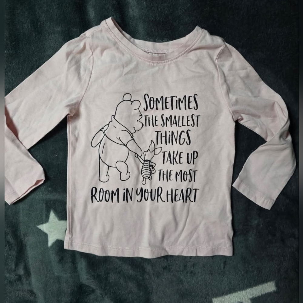 Girls Pink Winnie-The-Pooh Long Sleeve Shirt